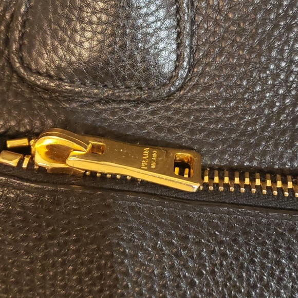 Prada Black Pebble Leather Top Handle Tote - Picture 5 of 12